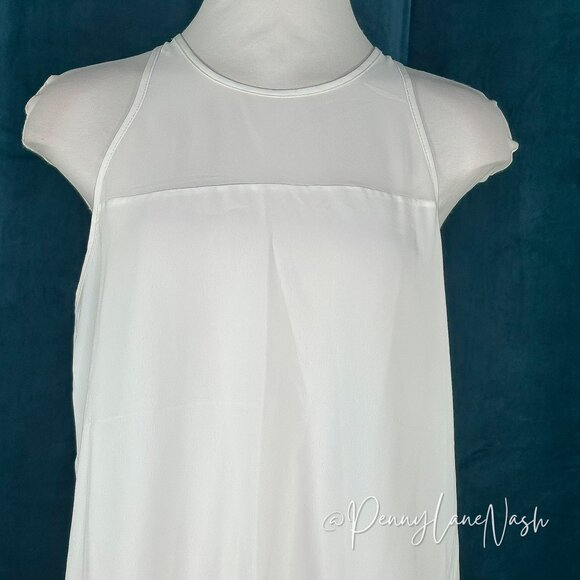 Sam Edelman Sheer Yoke Tank Top Medium M White - Picture 3 of 13